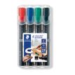 4007817350010-STAEDTLER Lumocolor 350 - Pack de 4 marqueurs permanents - pointe biseau - couleurs assorties--0