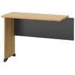 Gautier office JAZZ+ - bureau met zijplaatcomponent - rechthoekig - zwartgrijs, bocage-eiken