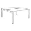 3253310236295-Bureau Bench IRIS - L180 cm - Plan de départ - Pieds blanc - plateau imitation noyer--4