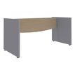 3253310174931-Bureau droit DUAL - L140 - Pieds Anthracite - plateau imitation Chêne clair--3