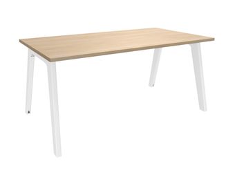 Burocean Steely - Bureau - rechthoekig - licht eiken - wit basis