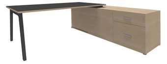 Burocean Steely Manager - bureau - rechthoekig - koolstof