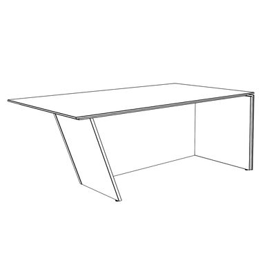 3253310544086-Bureau KHEOPS avec pied droit à droite - L200 - plateau imitation noyer - structure blanc perle--2