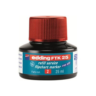 4004764780273-edding FTK 25 - Recharge d'encre marqueur pour chevalets - rouge-Avant-0