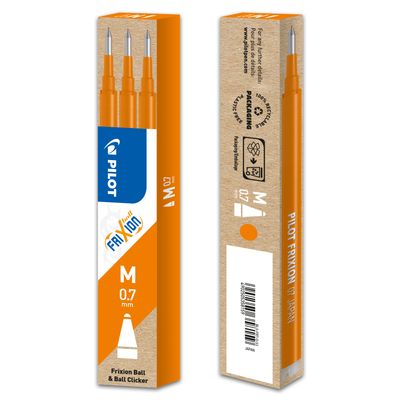 4902505358159-Pilot Frixion Ball - 3 Recharges pour rollers effaçables - 0,7 mm - orange--1